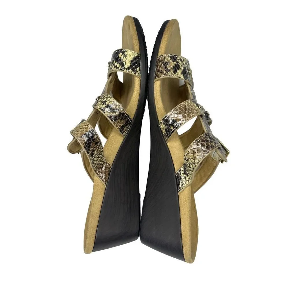 VIONIC NEW Radia Snakeskin Wedge Sandals Slides Size 8